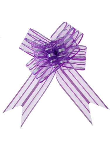 lovingmona 20 Pack Purple Pull Bows for Gift Wrapping 50mm Large Organza Bows for Christmas Valentine's Day Present Wrapping Flower Present Decoration