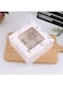 12-Piece 4-Cavities Kraft Paper Cupcake Box With Inserts Marble/Clear 16cm
