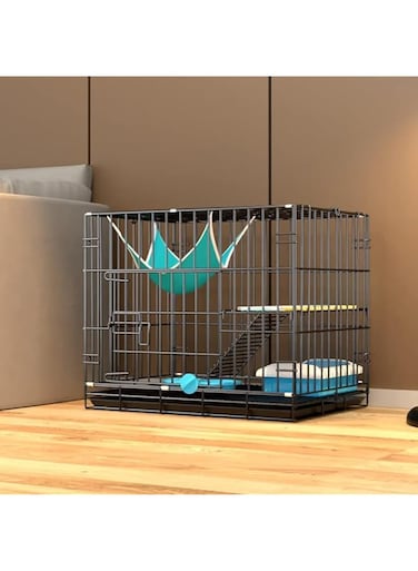 SLEEPHEAD Large Cat Cage, Pet Playpen Cat Cages, Foldable Metal Pet Crate Playpen, 2 Tier Spacious Cat Crate for Playing and Sleeping.Product Size:60CM*40CM*50CM (2-Tier Cat Cage)