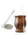 Yerba Mate Tea Cup, Stainless Steel Insulation Gourds for Loose Leaf Drinking with Bombilla Straw, Brown, 230ML