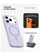 جراب Mobcos iPhone 17 Pro أرجواني اللون، مصنوع من السيليكون الفاخر بتقنية MagSafe   ملمس ناعم كالحرير   حماية فائقة ضد الصدمات بمعايير عسكرية   توافق مغناطيسي قوي   غطاء أنيق وفاخر