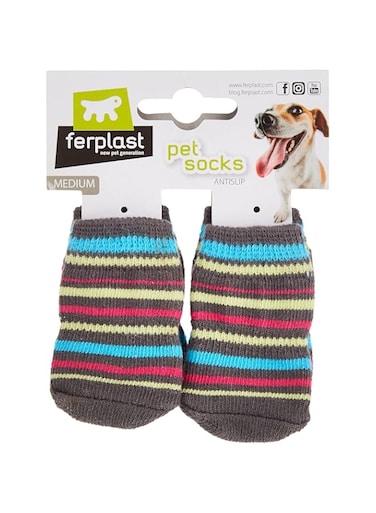 Ferplast Pet Socks Antislip Dimension - 8.5 x 3.5 0.8cm, Sizes M