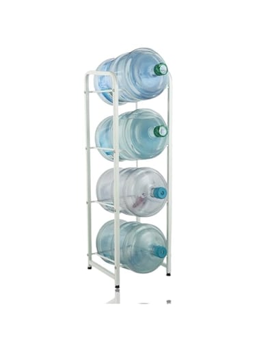 MOMENT Water Bottle Storage Stand, 4 Tier Water Bottle Holder, 5 Gallons Heavy Duty Water Jug Rack for Kitchen Home and Office Easy To Assemble White