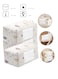 set Large Capacity Non Woven Storage Pouch with Clear Window Portable Dustproof Organizer Bag for Travel and Home Use Thick Fabric Beige Packing Container with Handle for Clothes