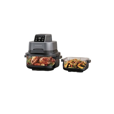 Lifestyle 4-in-1 Glass Air Fryer 1500W (4L &amp; 1.5L) - Black