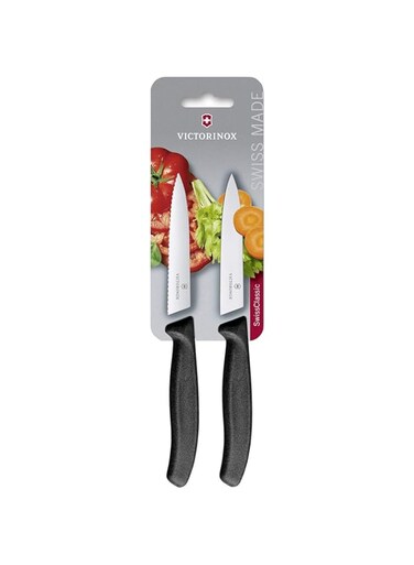 VICTORINOX SWISSCLASSIC PARING KNIFE10CM1 WAVY + 1 NORMALBLACKBLISTER