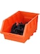 Tactix Plastic Storage Bins, Space-Saving Stackable Bins for Garage Organization, Pantry, Craft Storage, Orange, 20.5W x 33D x 15.6H cm