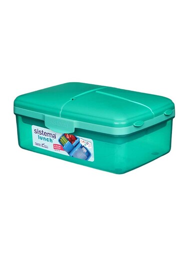 Sistema Slimline Quaddie Coloured Lunch Box 1.5L Green : Meal Prep - Leak-proof - Portable - Lunch Container - BPA-free Green