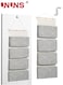 Over Door Hanging Storage Bags,Wall Mount Closet Organizer,4 Big Pockets Linen Cotton Fabric Hanging Shelves,Multi-Functional Organizer For Living Room Bedroom Bathroom File Magazine,Grey 80x30cm