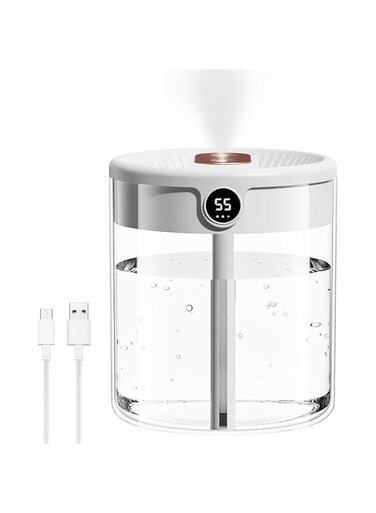 Air Humidifier for Bedroom, 2L Large Capacity Humidifiers with Night Light, Whisper-Quiet Cool Mist Humidifiers, 360 Rotation Nozzle, Up to 10-20 Hours Continuous Use for Plants, Office, Baby Room