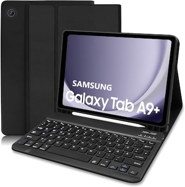Muzz Bluetooth Keyboard Case for Samsung Galaxy Tab Series, Magnetically Detachable,2024 Edition (Samsung Galaxy Tab A9 Plus)
