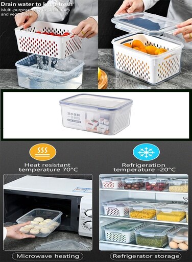 Storage Box with Drain Basket Organizer (16*11*8cm)