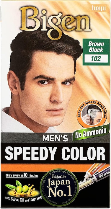 Bigen Men's Speedy Color - 102 Brown Black   Pack of 2   No Ammonia Formula, Quick Application