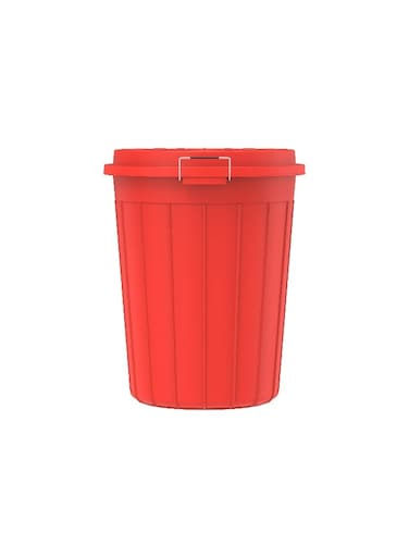 100L Round Plastic Drum With Lid (Red) Ivory