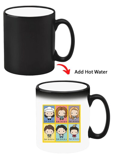 Color Changing Heat Sensitive Ceramic Mug, Image Revealed When HOT Liquid is Added! friends