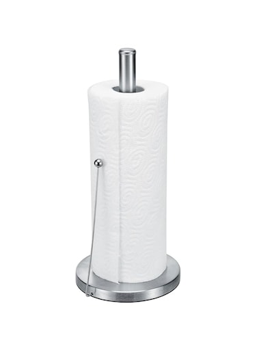 Vsell24&trade; Modern Stainless Steel Paper Towel Holder with Stable Base - One-Handed Tear Design