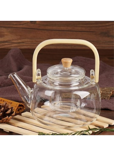 MBZL Teapots Hand-made Glass Kettle Bamboo Handle Pot Glass Strainer Teapot Tea Kettle Tea Set Flower Tea Kung Fu Teapot