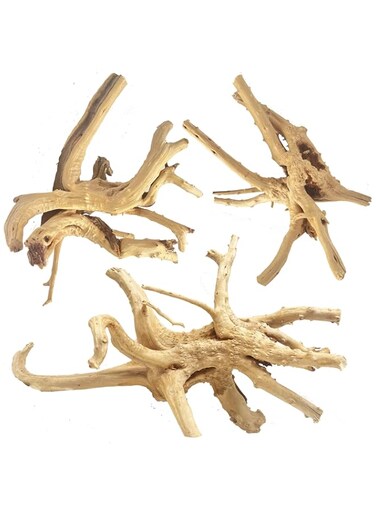 SYOSI 3 Pcs Natural Spiderwood Driftwood for Aquarium Decor Rptile Fish Tank Decoration Assort Branch(7-10inches)