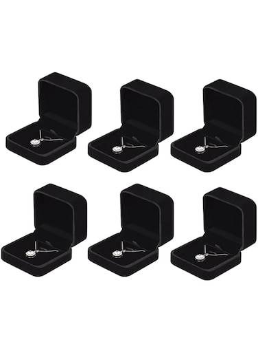 LETURE 6 Pieces Velvet Jewelry Gift Boxes for Necklace Pendant Bracelet Ring Earring, Jewelry Storage Display Case for Christmas Wedding Engagement Birthday Anniversary (Pendant Box STYLE2-6PCS)