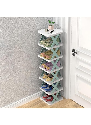 MyMobility 6-Tier Shoe Rack Organizer - Space-Saving Shoe Storage for Closet Narrow, Entryway, and Bedroom - Shoe Stand Cabinet - Durable Plastic Shoe Shelf - Shoe Organizer for Hallway and Cloakroom