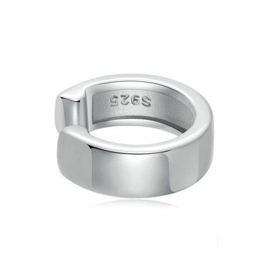 S925 Sterling Silver Platinum Plated Metallic Ring Single Ear Cuff(SCE1691)