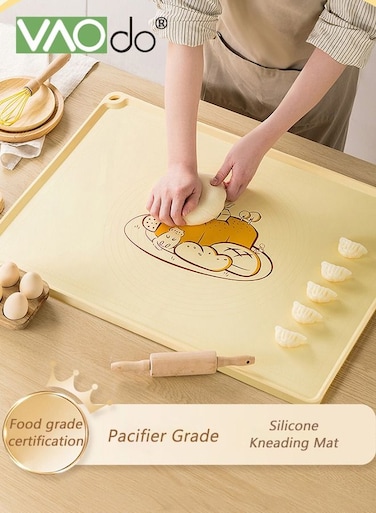 Silicone Baking Mat Extra Large Non-stick Baking Mat With High Edge Food Grade Silicone Dough Rolling Mat for Making Cookies Macarons Multipurpose Mat Countertop Mat Placemat