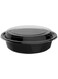 Blueberry 475ml - Rectangular Disposable Food Container - Black Base With Clear Lid (HOT &amp; COLD USE) 16ounce (25)