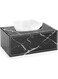 Sumnacon Rectangular Large or Medium Linen Tissue Box Cover - Stylish Tissue Box Holder with Magnetic Bottom (Marble Black, Medium)
