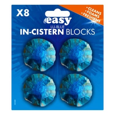 Easy-In Cistern Blocks (8x38g) Blue &ndash; Economic Toilet Freshener for Cisterns &amp; Septic Tanks