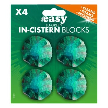 Easy-In Cistern Blocks Quad (4x38g) Green &ndash; Economic Toilet Freshener for Cisterns &amp; Septic Tanks