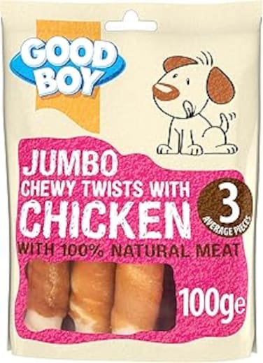Jumbo Chicken Chewy Twists - 100g - Pack of 4