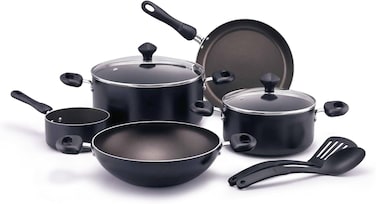 Prestige 9Pcs Cookware Value Pack Sets, Non-Stick Pots And Pans Set, Non-Stick Kitchen Cooking Set With Frying Pans, Saucepan - PR22480- Amazon Exclusive