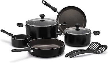 Prestige 9 Pcs Value Pack Cookware Set, Non-Stick Pots And Pans Set, Cooking Set With Frying Pans, Saucepans, Saute Pan - PR22482