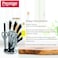 Prestige 8-piece knife set with acrylic stand    laser-cut rust-free stainless steel blade ( BLACK ) PR57538