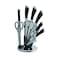 Prestige 8-piece knife set with acrylic stand    laser-cut rust-free stainless steel blade ( BLACK ) PR57538