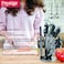 Prestige 8-piece knife set with acrylic stand    laser-cut rust-free stainless steel blade ( GREY ) PR57539