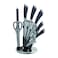 Prestige 8-piece knife set with acrylic stand    laser-cut rust-free stainless steel blade ( GREY ) PR57539