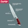 Prestige 8-piece knife set with acrylic stand    laser-cut rust-free stainless steel blade ( RED ) PR57540