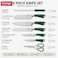 Prestige 8-Piece Stainless Steel Knife Block Set - Green   Knife set with stand   PR50911