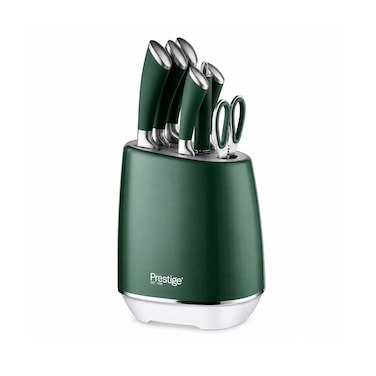 Prestige 8-Piece Stainless Steel Knife Block Set - Green   Knife set with stand   PR50911