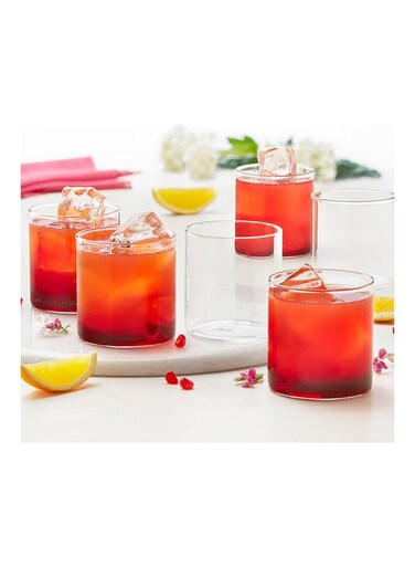 Set of 6 Plain Classic Glasses Clear 305ml