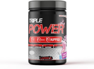 Laperva Pre Workout Powder, Triple Power, Maximize Body Potential With Beta-Alanine, Creatine Sertraline &amp; L-Norvaline, Enhance Performance (Candy Ice Blast, 630 gram- 60 Servings)