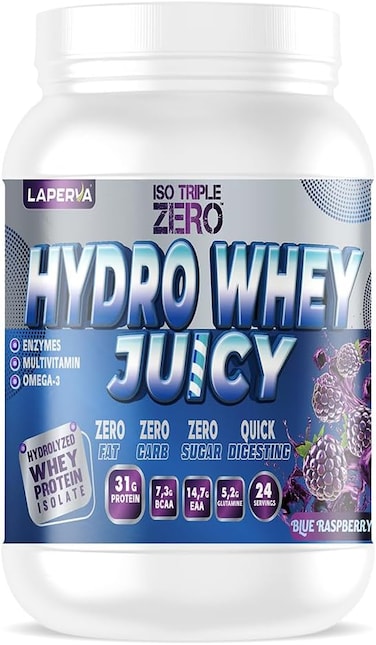 Laperva Ultra Hydro Whey Protein &ndash; Blue Raspberry, 31g Protein Per Serving, Fast Digesting Hydrolyzed Whey Isolate with BCAAs, EAAs, Glutamine, Digestive Enzymes &amp; Multivitamins, 2 LB, 24 Servings