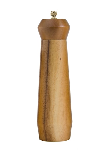 Wooden Pepper Grinder 8 Inch with Golden Knob