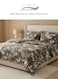 Home Queen size 6 pieces: : 1 Duvet cover - 200*230cm.; 1 Flat sheet - 230*250cm.; 4 Pillow covers - 50*75cm., brown stunning leaves motif.