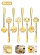 Pieces Flower Coffee Tea Spoons, Stainless Steel Sugar Spoons Tea Party Flower Fancy Tableware Set Stir Bar Creative Stirring Teaspoon, 8 Different Patterns (Gold)