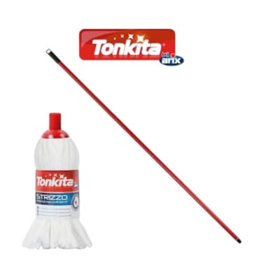 Tonkita Strizzo Floorwashing Mop with Stick - Effortless and Streak-Free Cleaning for Pristine Floors