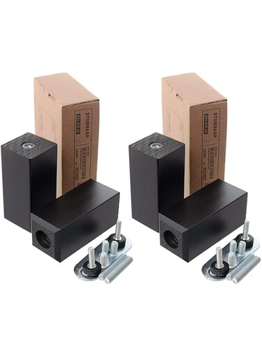 IKEA STUBBARP (BESTA) Legs, Solid Wood, Black-Brown - Set of 4