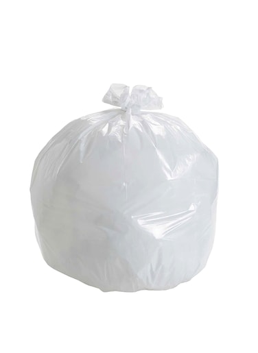 (Pack of 100 Bags) Garbage Bag White 65x95cm 20 Micron Heavy Duty Oxo Biodegradable Plastic bag Medium Trash Bags Dustbin Bags Waste Bag Office Bag Strong &amp; Durable Bin Bag Garbage Bag Medium