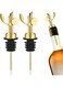 Pcs Weighted Stainless Steel Bottle Pourers, Self Closing Olive Oil Dispenser Spout, Auto Flip Feature Liquor Pour Spouts for Pours Liquid, Olive Oil, Wine, Vinegar (Color : Gold)